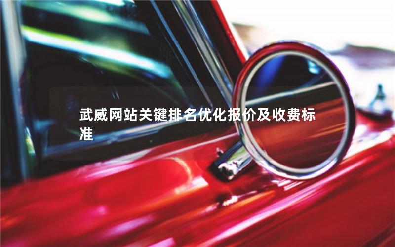 武威网站关键排名优化报价及收费标准