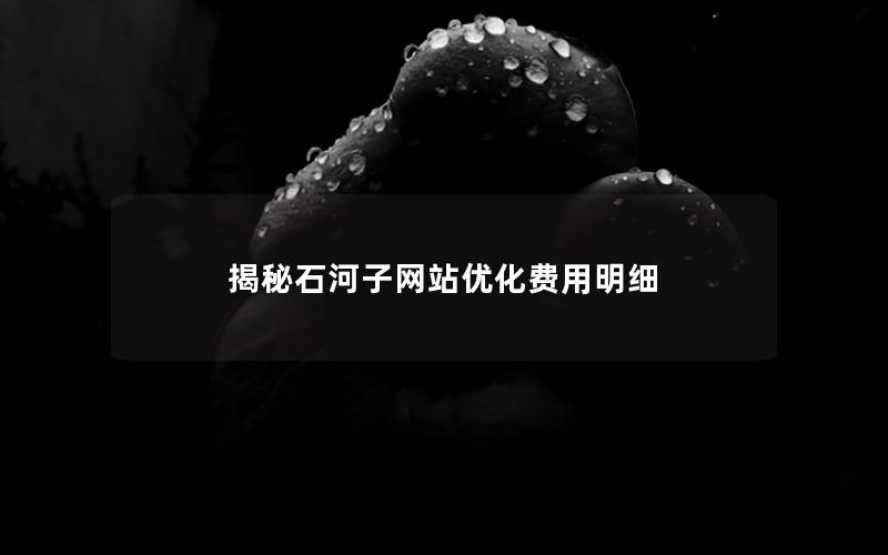 揭秘石河子网站优化费用明细