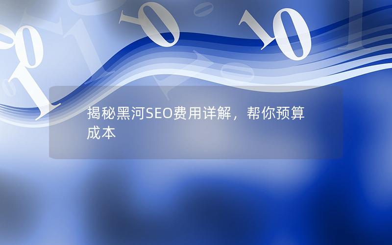 揭秘黑河SEO费用详解，帮你预算成本