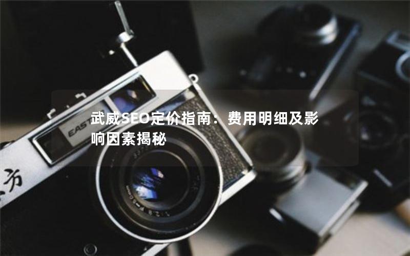 武威SEO定价指南：费用明细及影响因素揭秘