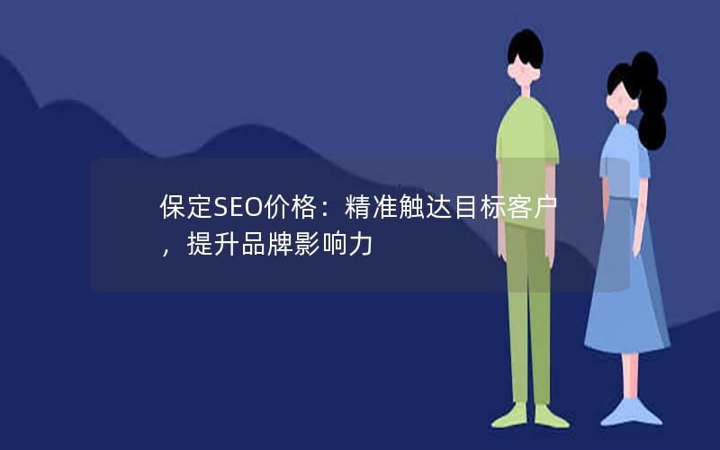 保定SEO价格：精准触达目标客户，提升品牌影响力