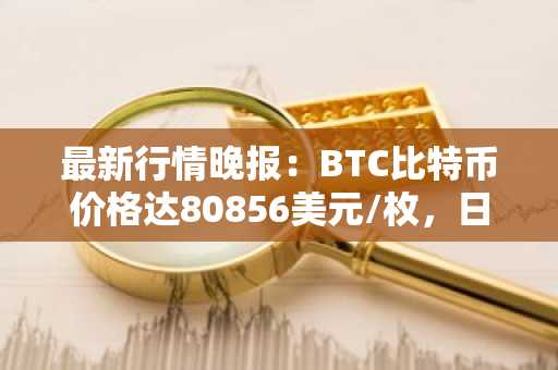 最新行情晚报：BTC比特币价格达80856美元/枚，日内跌幅-1.00%