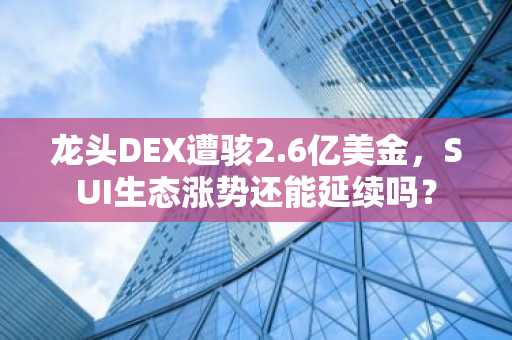 龙头DEX遭骇2.6亿美金，SUI生态涨势还能延续吗？